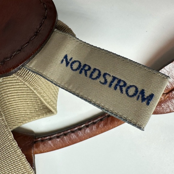 Nordstrom Men's Brown Braided Full Grain Leather Suspenders Adjustable Classic - Picture 4 of 5